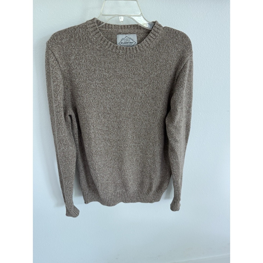 St.John's Bay Men's Tan Long Sleeve Tight-knit Sweater Size M